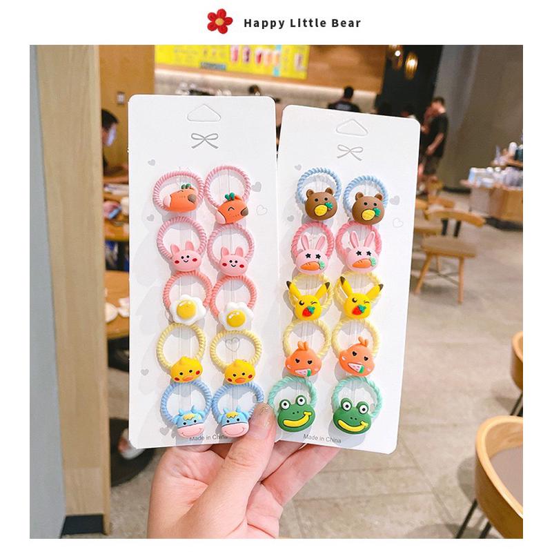 [現貨]可愛寶寶髮圈10件組 女童高彈力橡皮筋-細節圖4