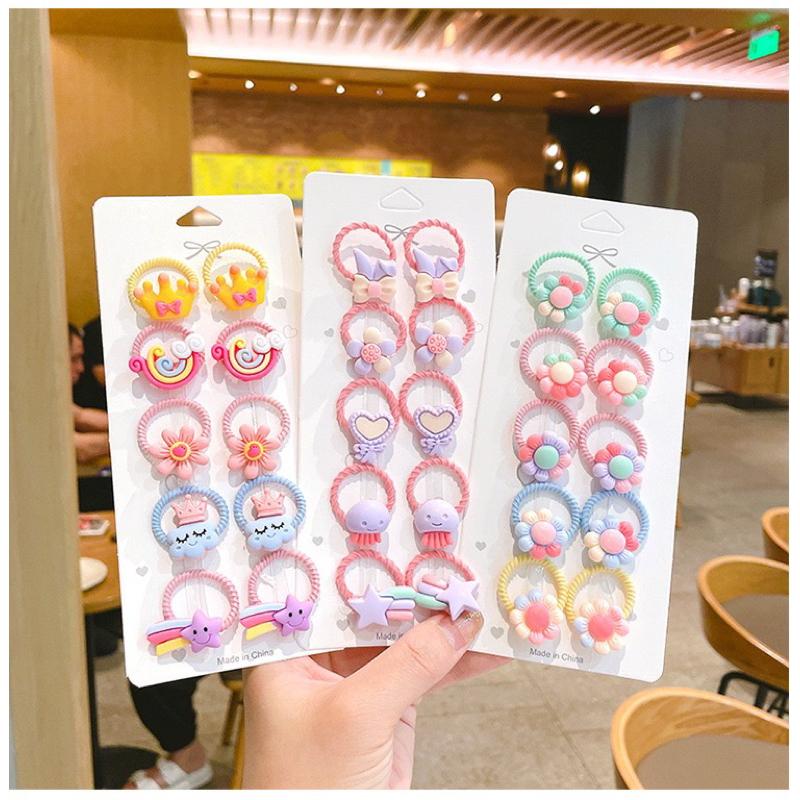 [現貨]可愛寶寶髮圈10件組 女童高彈力橡皮筋-細節圖6