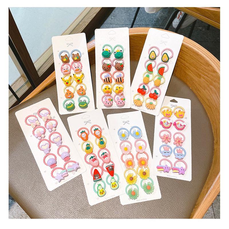 [現貨]可愛寶寶髮圈10件組 女童高彈力橡皮筋-細節圖9