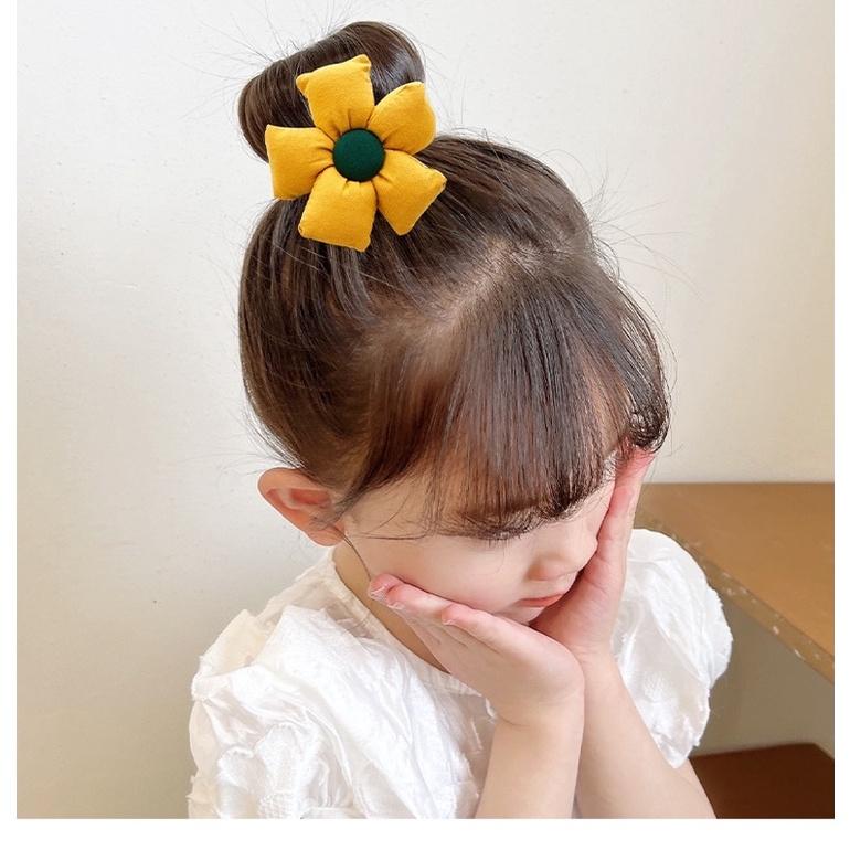 [現貨] 小女孩花朵盤發桿 盤發器 兒童公主丸子頭盤發神器 女童寶寶發箍頭飾-細節圖2