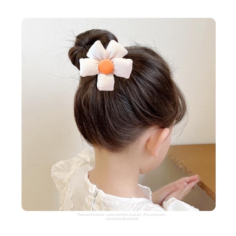 [現貨] 小女孩花朵盤發桿 盤發器 兒童公主丸子頭盤發神器 女童寶寶發箍頭飾-細節圖3