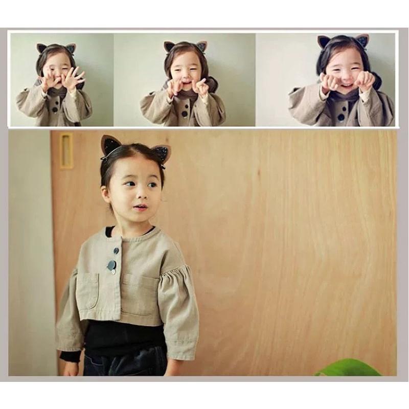 [現貨]女童可愛寶寶貓耳朵髮夾 立體貓咪造型髮夾-細節圖2