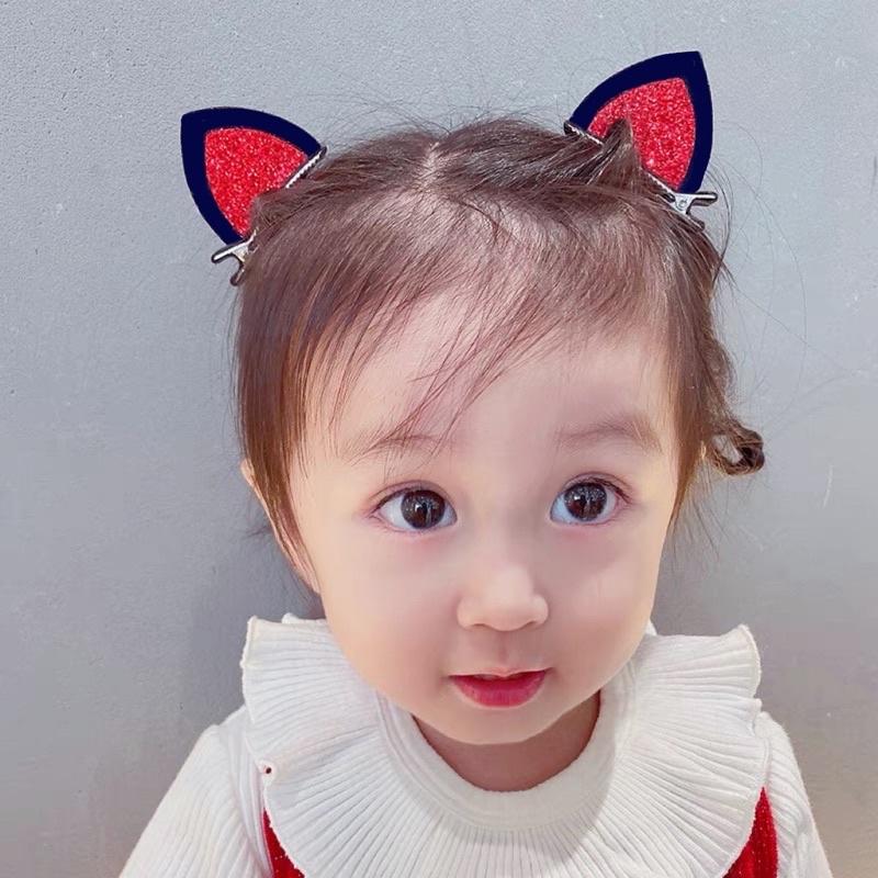 [現貨]女童可愛寶寶貓耳朵髮夾 立體貓咪造型髮夾-細節圖4