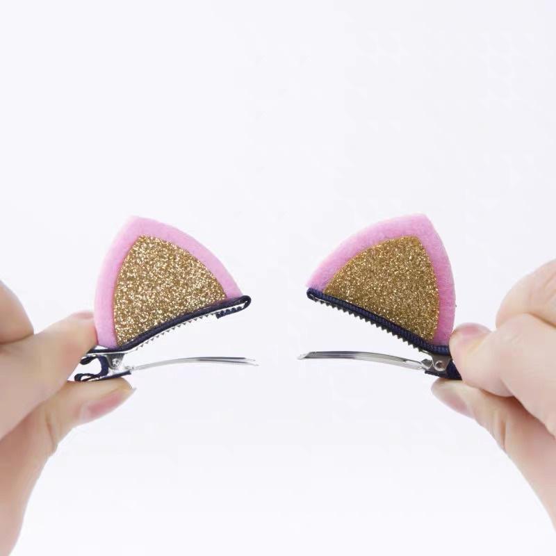 [現貨]女童可愛寶寶貓耳朵髮夾 立體貓咪造型髮夾-細節圖8