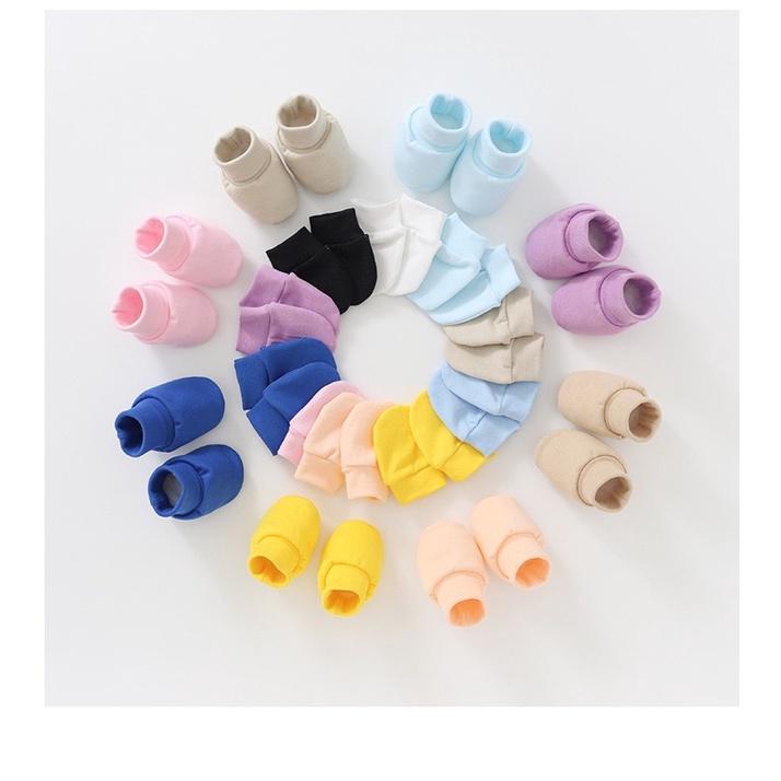 [現貨]新生兒純棉胎帽+手套+腳套(三件組）寶寶帽子 防抓手套 小襪子-細節圖8