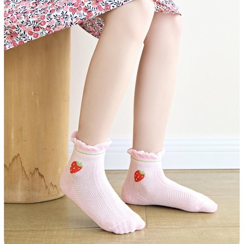 [現貨]夏季網眼女童中筒襪(5雙入) 透氣洞洞襪子 韓系寶寶襪-細節圖4