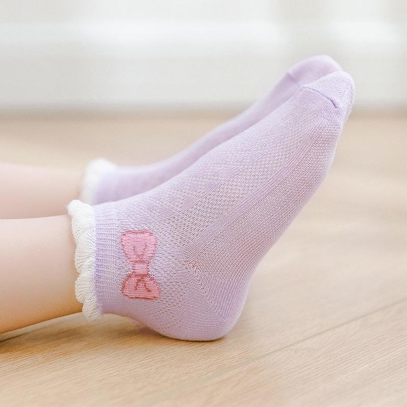 [現貨]夏季網眼女童中筒襪(5雙入) 透氣洞洞襪子 韓系寶寶襪-細節圖9