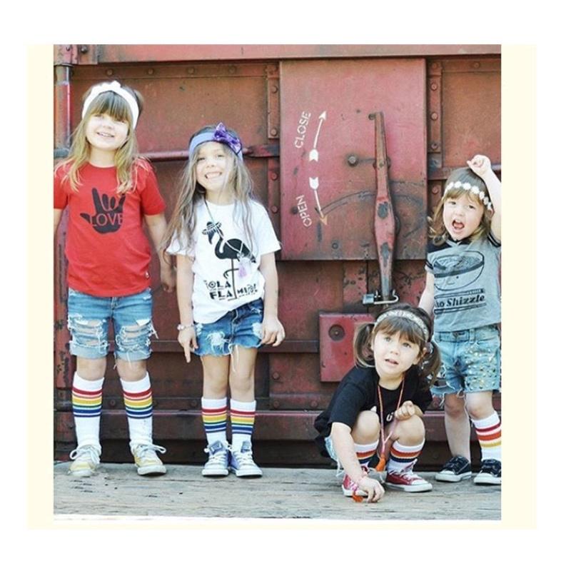 [現貨]兒童彩虹長襪 男女童中筒襪 學生襪子-細節圖4