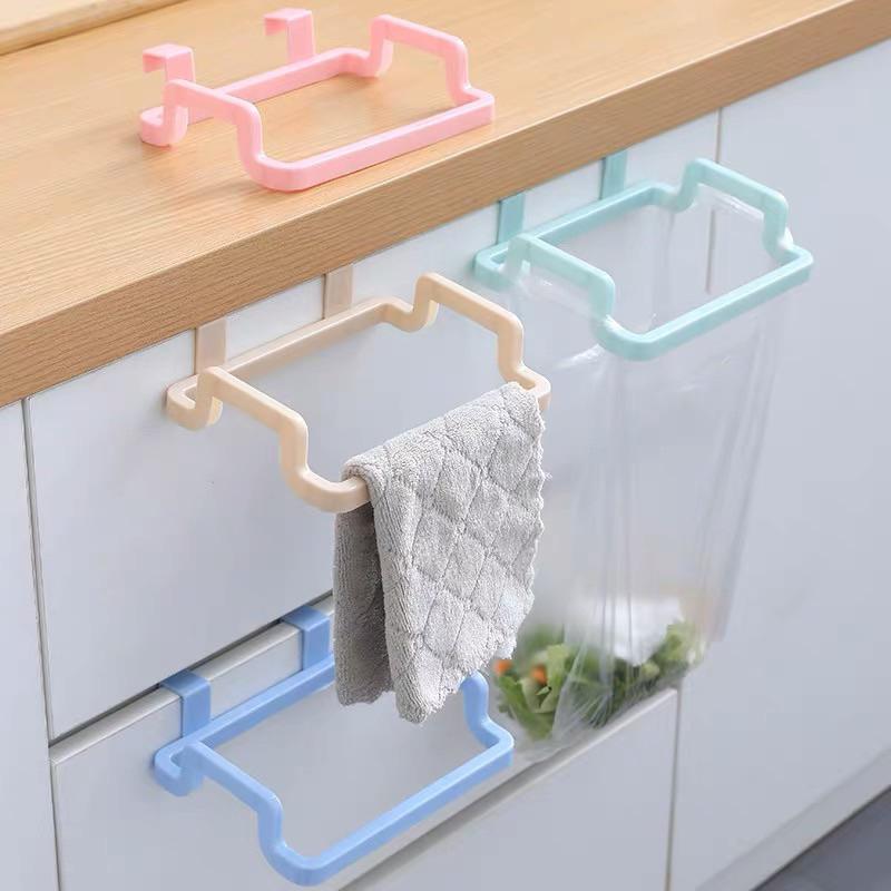 [現貨]廚房垃圾袋架 櫥櫃門後抹布架 垃圾收納掛架-細節圖5
