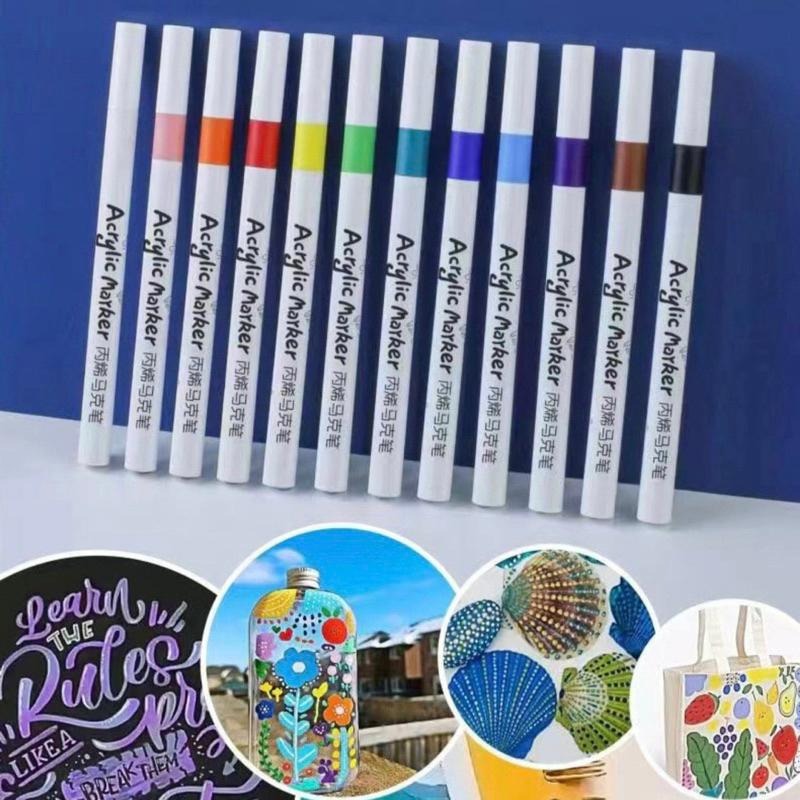 [現貨]兒童多用途DIY彩色筆12色/24色/36色/48色 丙烯馬克筆 估卡筆 麥克筆 玻璃彩繪 帆布彩繪 石頭彩繪-細節圖6