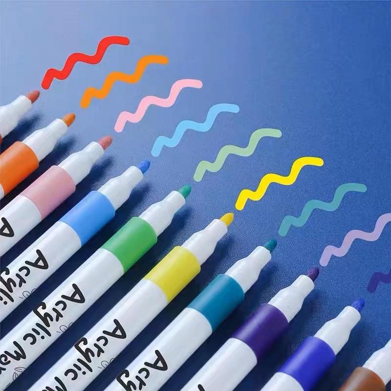 [現貨]兒童多用途DIY彩色筆12色/24色/36色/48色 丙烯馬克筆 估卡筆 麥克筆 玻璃彩繪 帆布彩繪 石頭彩繪-細節圖8