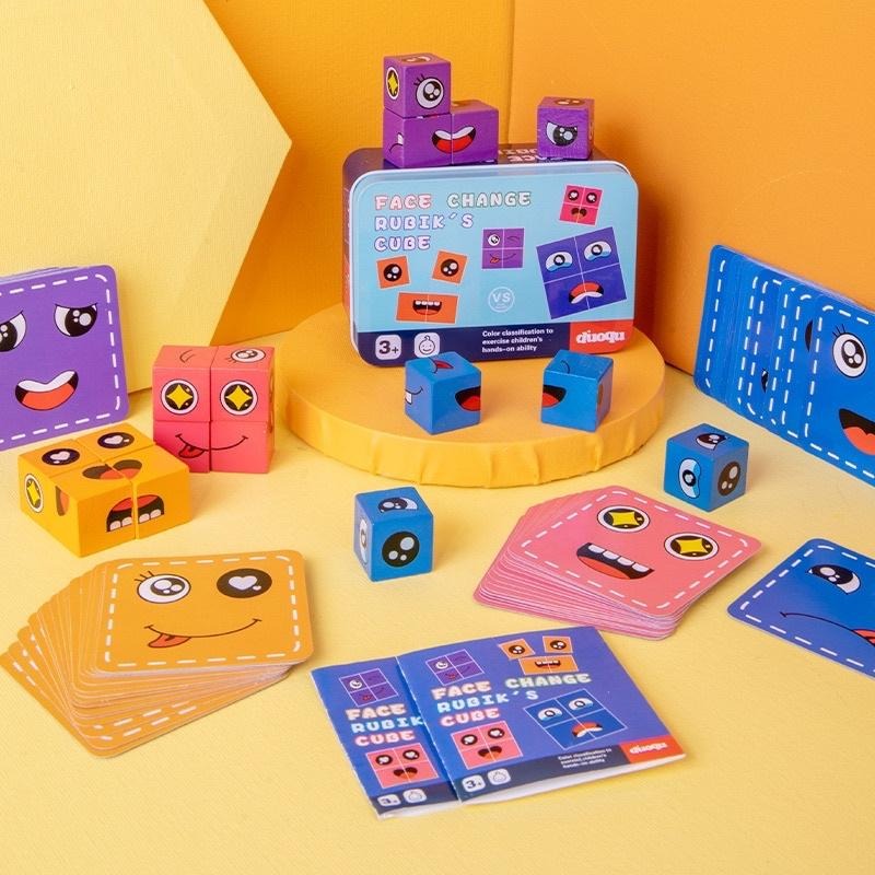 [現貨]趣味表情變臉魔方鐵盒裝  益智遊戲 桌遊-細節圖6