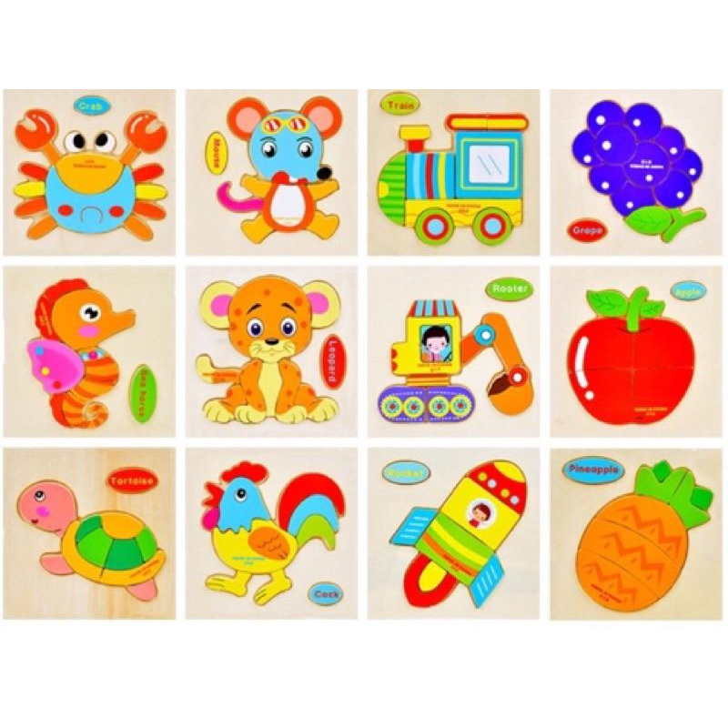 [現貨]3D木製交通動物水果立體拼圖-細節圖8
