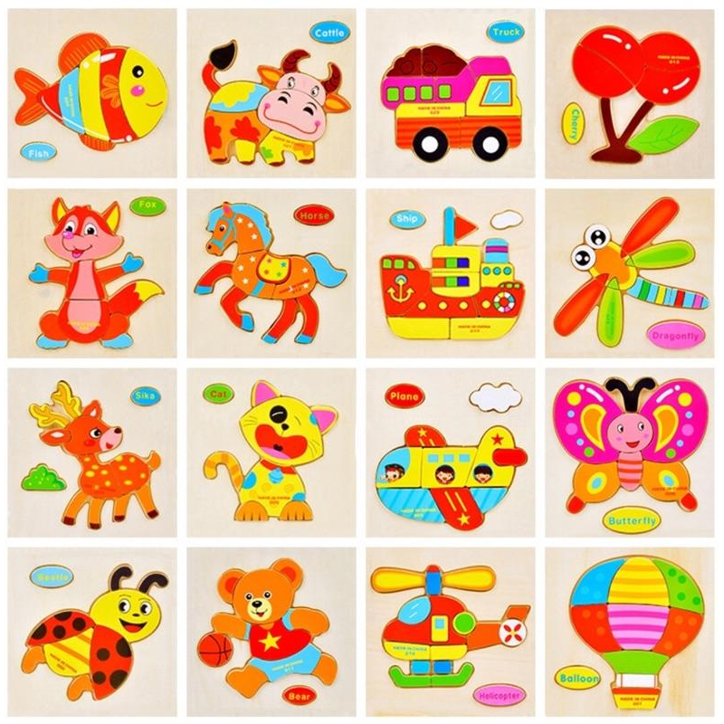 [現貨]3D木製交通動物水果立體拼圖-細節圖9