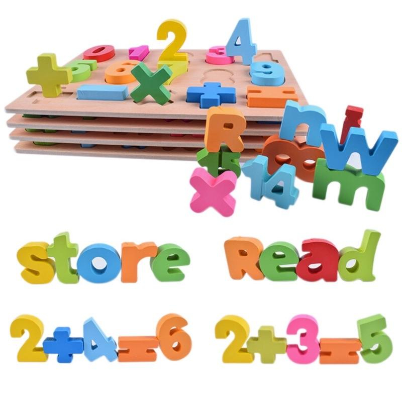 [現貨]早教積木 木製兒童數字英文手抓板 立體認知拼圖 配對木板-細節圖3