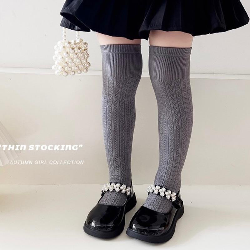 [現貨]寶寶百搭膝上襪 女童公主襪 兒童高筒襪 襪 麻花紋襪子-細節圖9