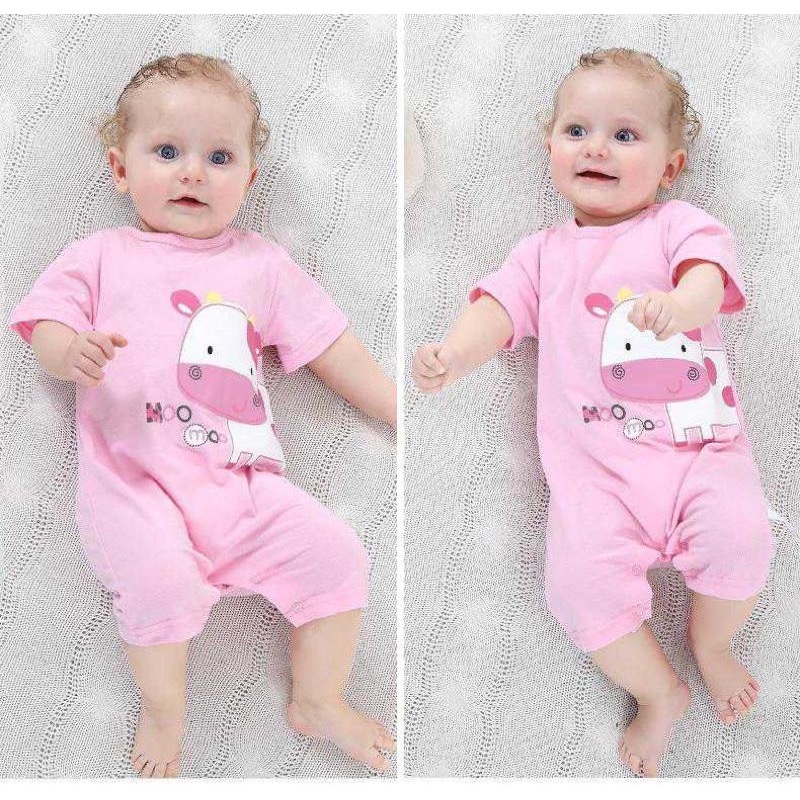 [現貨]寶寶純棉短袖包屁衣 肩釦爬服 夏季兔裝-細節圖2