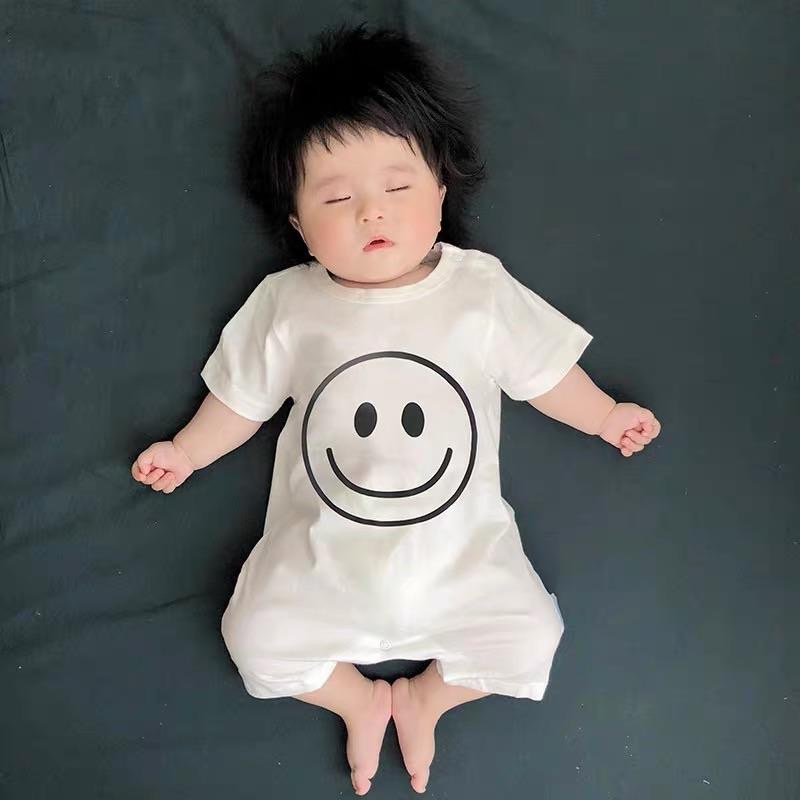 [現貨]寶寶純棉短袖包屁衣 肩釦爬服 夏季兔裝-細節圖3