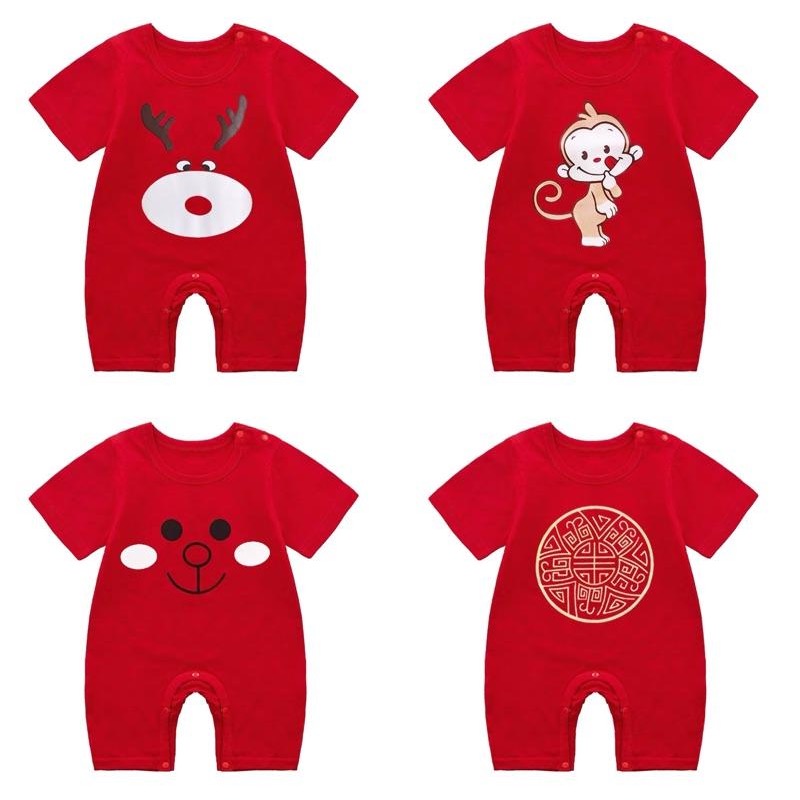 [現貨]寶寶純棉短袖包屁衣 肩釦爬服 夏季兔裝-細節圖6