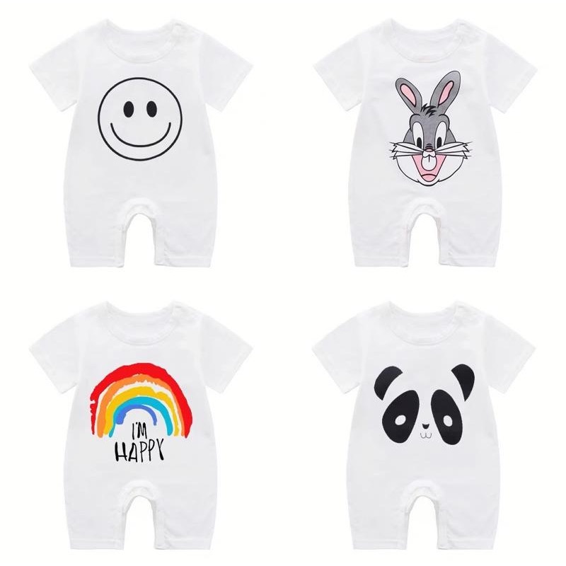 [現貨]寶寶純棉短袖包屁衣 肩釦爬服 夏季兔裝-細節圖7