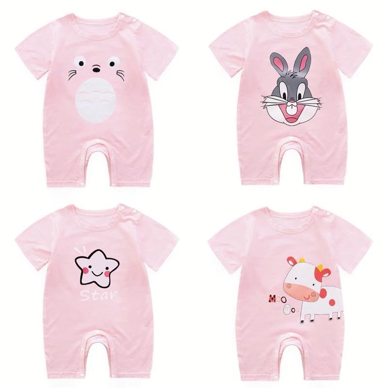 [現貨]寶寶純棉短袖包屁衣 肩釦爬服 夏季兔裝-細節圖9