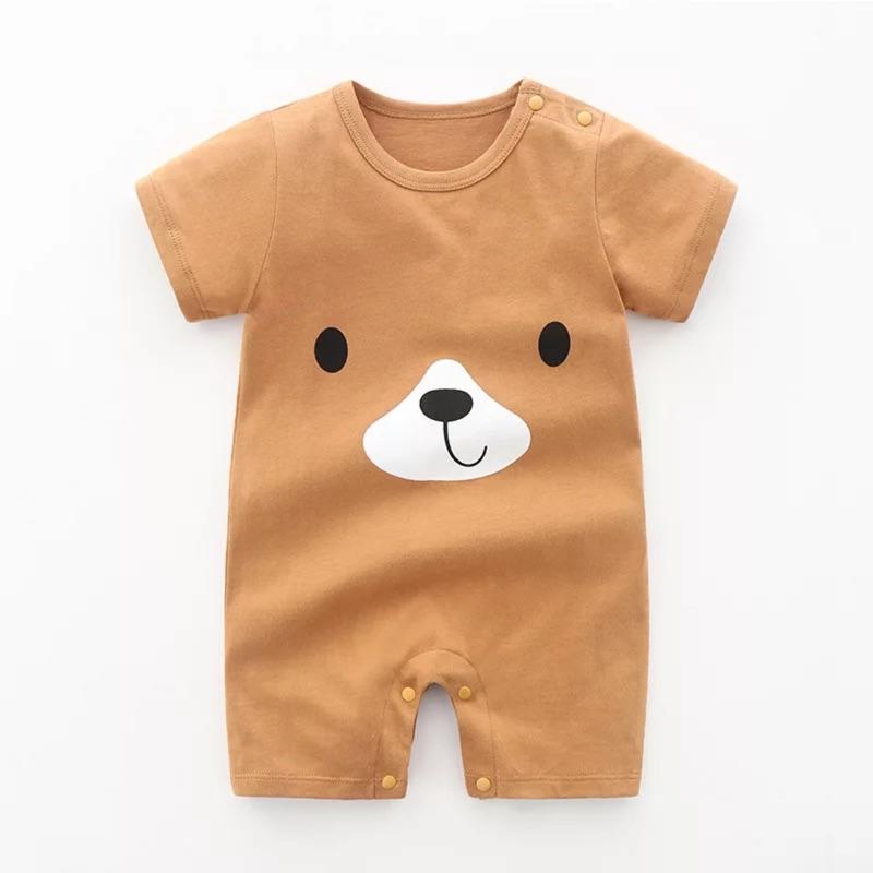 [現貨]寶寶純棉短袖爬服 肩釦包屁衣-細節圖4