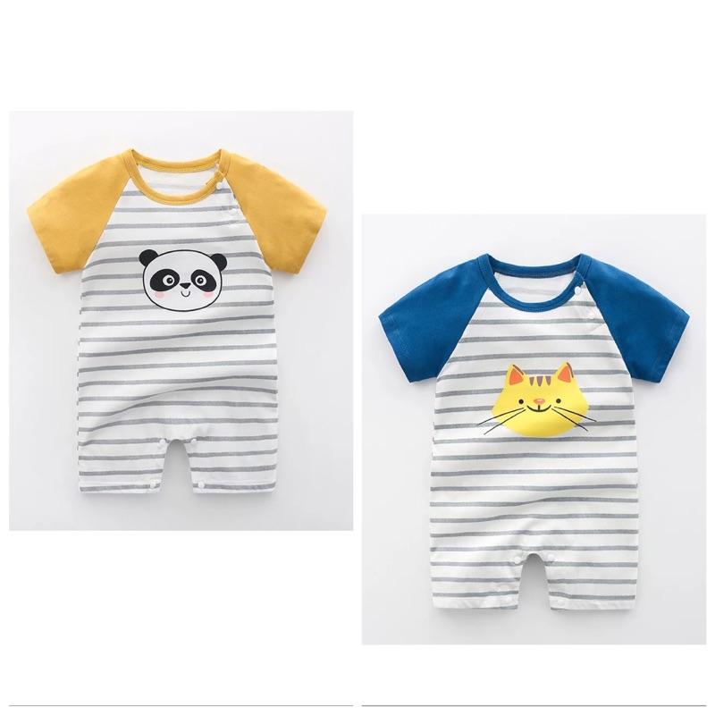 [現貨]寶寶純棉短袖爬服 肩釦包屁衣-細節圖7