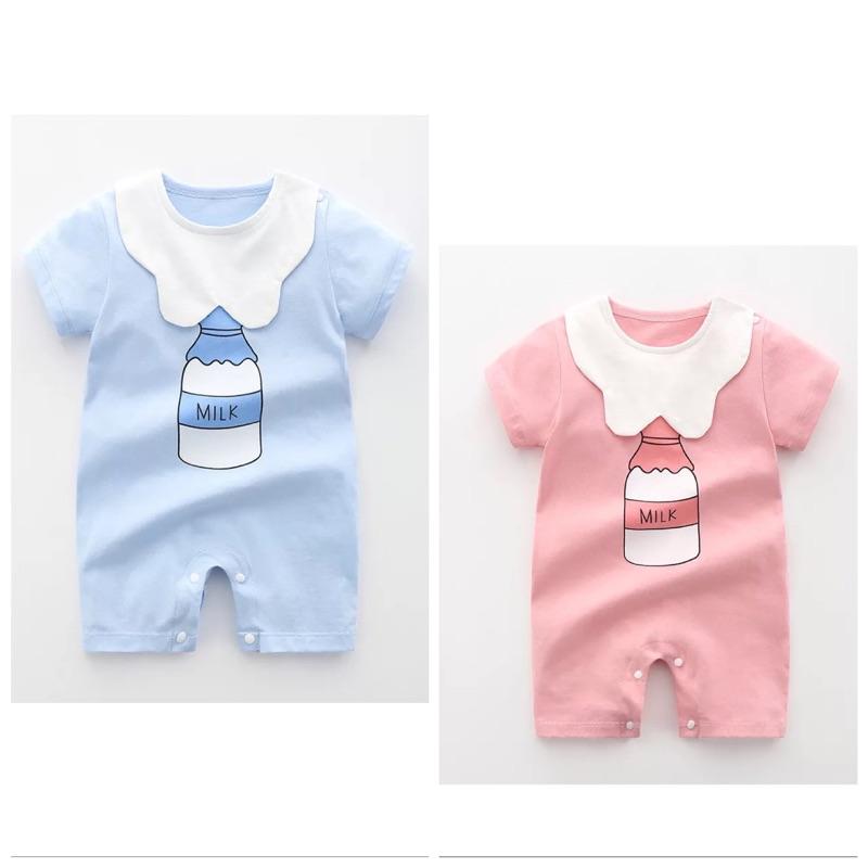 [現貨]寶寶純棉短袖爬服 肩釦包屁衣-細節圖8