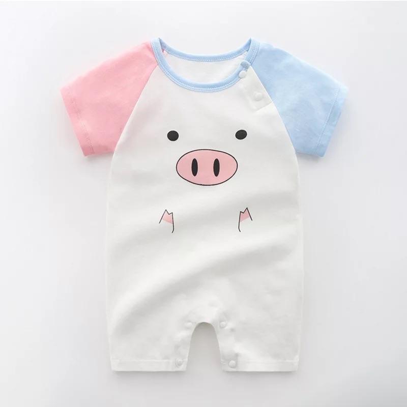 [現貨]寶寶純棉短袖爬服 肩釦包屁衣-細節圖9