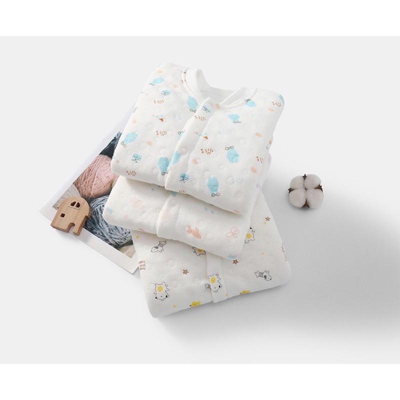 [現貨]秋冬款寶寶加厚長袖爬服 三層夾棉連身衣-細節圖5