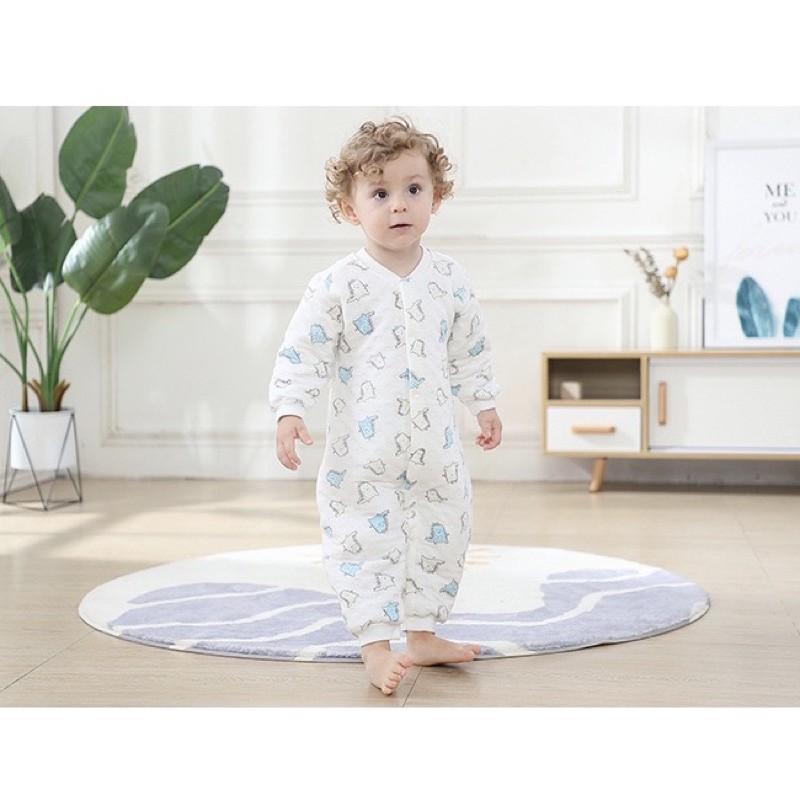 [現貨]秋冬款寶寶加厚長袖爬服 三層夾棉連身衣-細節圖7