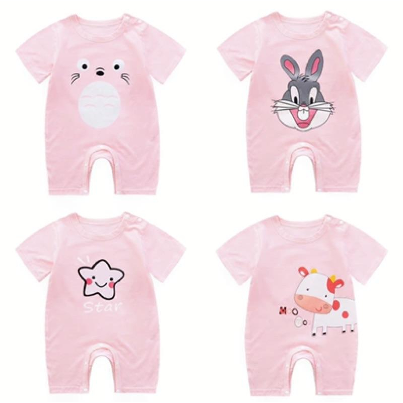 [現貨]寶寶純棉短袖薄款爬服 肩釦包屁衣 夏季兔裝-細節圖6