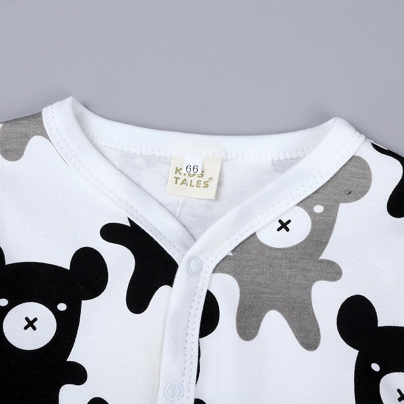 [現貨]歐美風寶寶純棉包腳爬服 長袖兔裝 滿版印花包屁衣-細節圖3