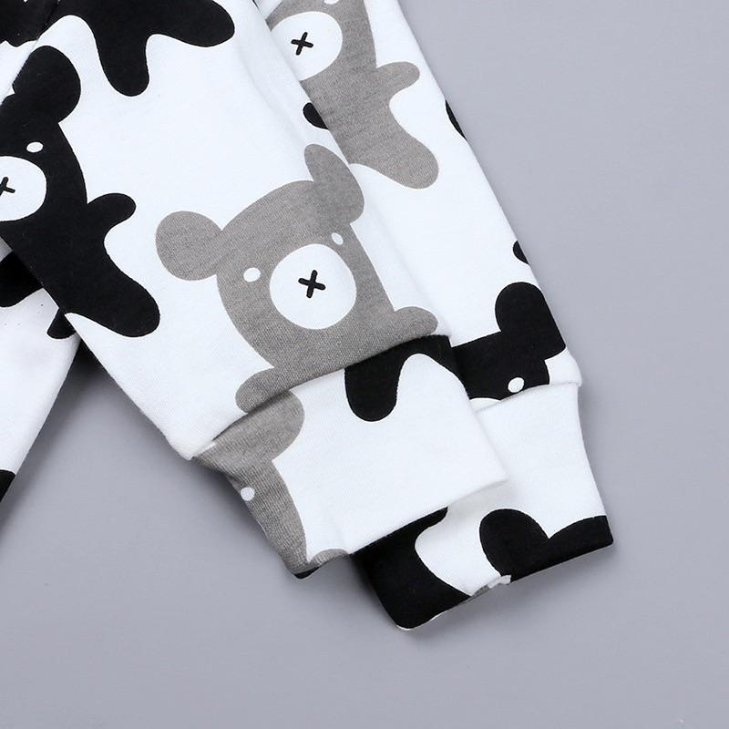 [現貨]歐美風寶寶純棉包腳爬服 長袖兔裝 滿版印花包屁衣-細節圖4