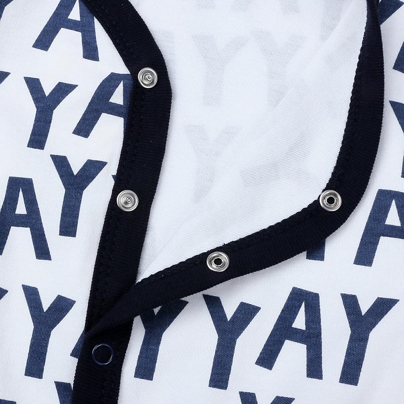 [現貨]歐美風寶寶純棉包腳爬服 長袖兔裝 滿版印花包屁衣-細節圖7