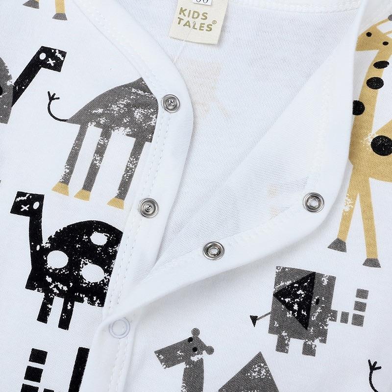 [現貨]歐美風寶寶純棉包腳爬服 長袖兔裝 滿版印花包屁衣-細節圖8