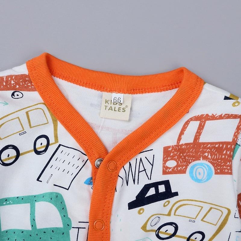 [現貨]歐美風寶寶純棉包腳爬服 長袖兔裝 滿版印花包屁衣-細節圖9