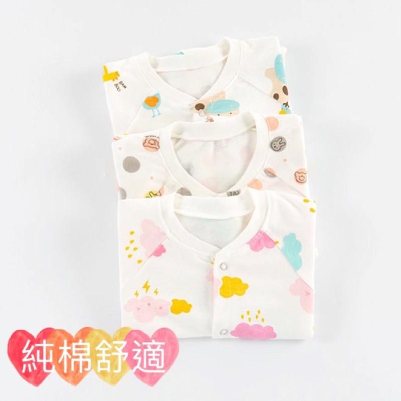 [現貨]可愛純棉寶寶長袖爬服 前開釦連身衣-細節圖4