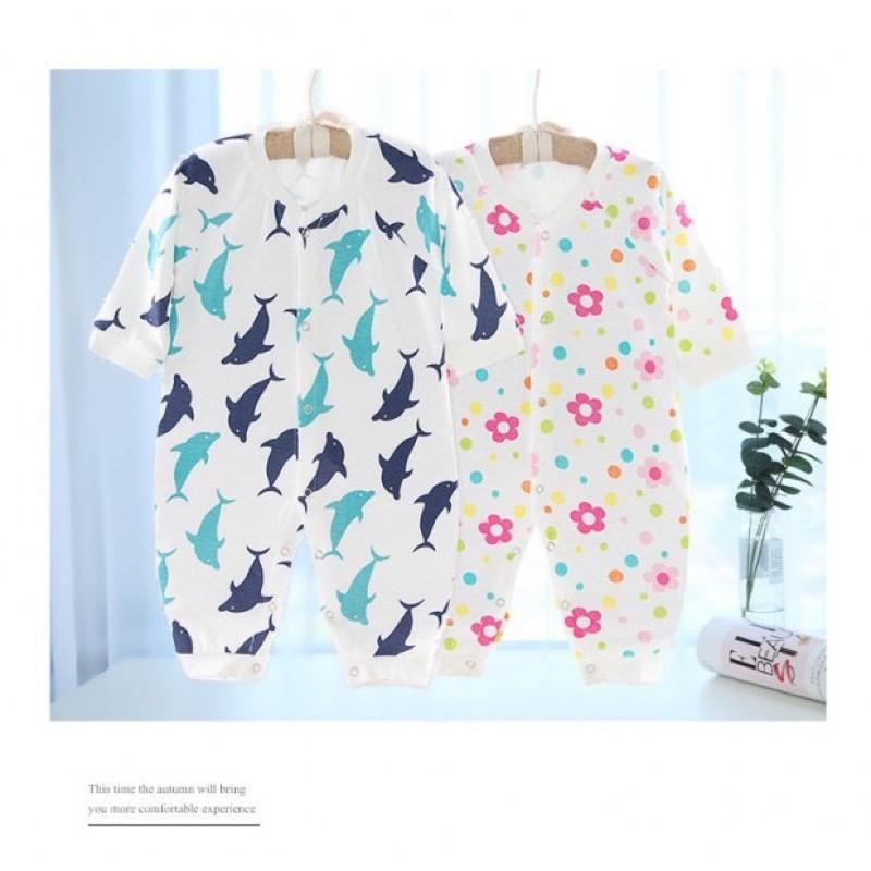 [現貨]可愛純棉寶寶長袖爬服 前開釦連身衣-細節圖7