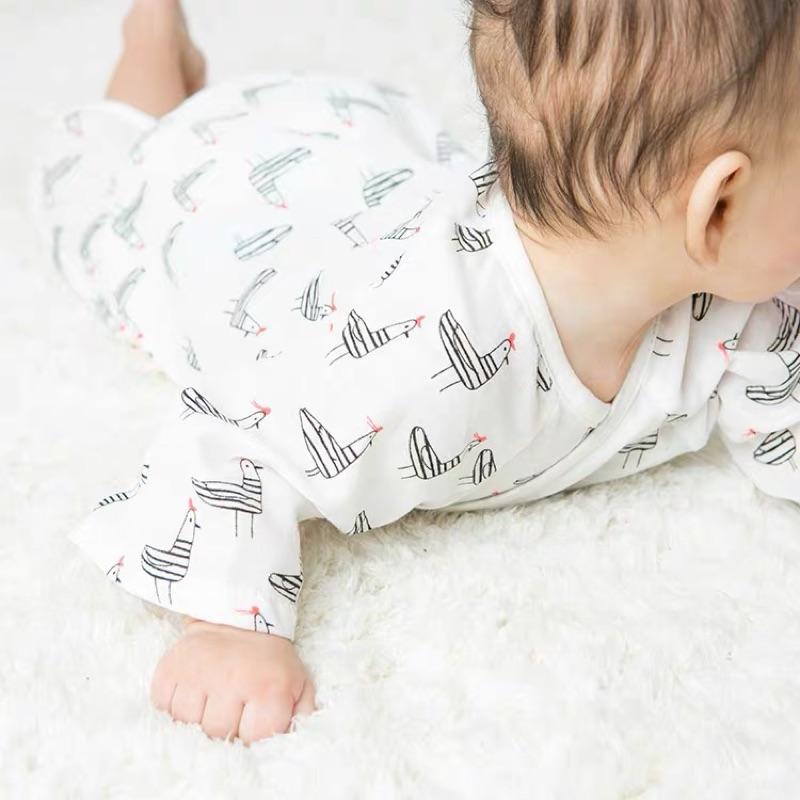 [現貨]嬰兒純棉高密度雙層紗布衣 新生兒綁帶蝴蝶衣-細節圖3