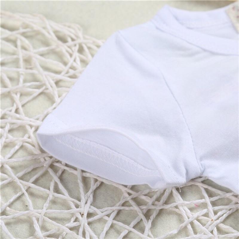 [現貨]歐美風可愛小怪獸寶寶純棉短袖套裝(上衣+褲子）-細節圖5