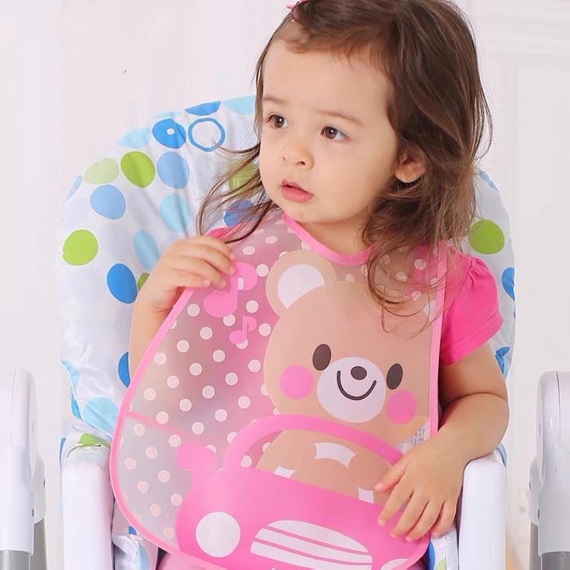 [現貨]可愛造型Eva防水圍兜 吃飯兜 可接食物吃飯大圍兜-細節圖4