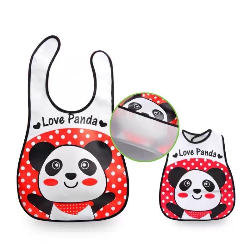 [現貨]可愛造型Eva防水圍兜 吃飯兜 可接食物吃飯大圍兜-細節圖6