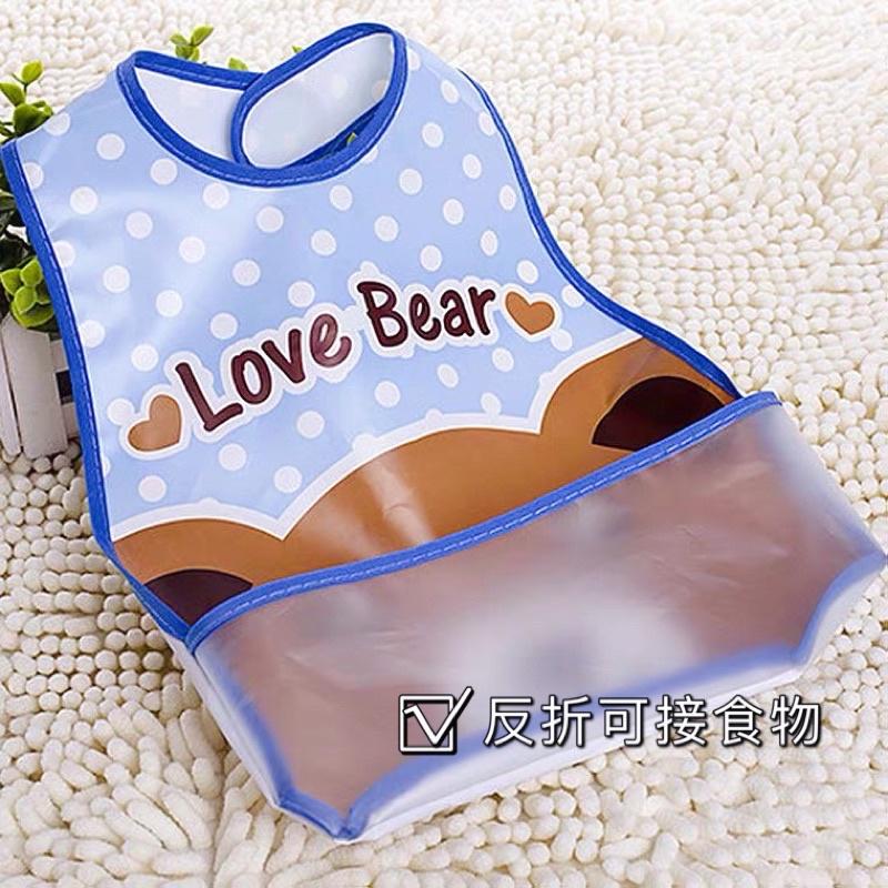 [現貨]可愛造型Eva防水圍兜 吃飯兜 可接食物吃飯大圍兜-細節圖8