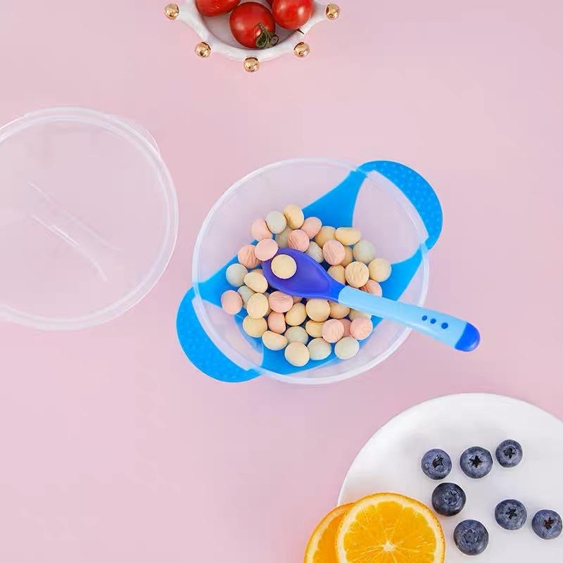 [現貨]寶寶防滑防摔吸盤碗（碗+蓋+感溫湯匙）學習餐具-細節圖9