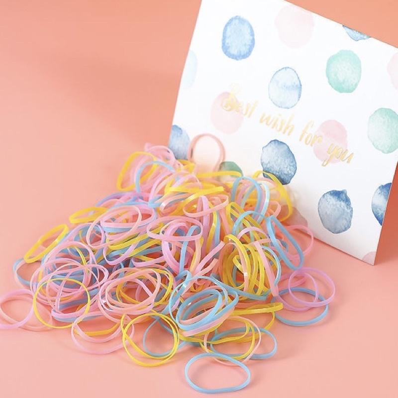 [現貨]兒童不易斷一次性髮圈4000入（贈收納袋）高彈力寶寶髮圈 女童不傷髮橡皮筋-細節圖4