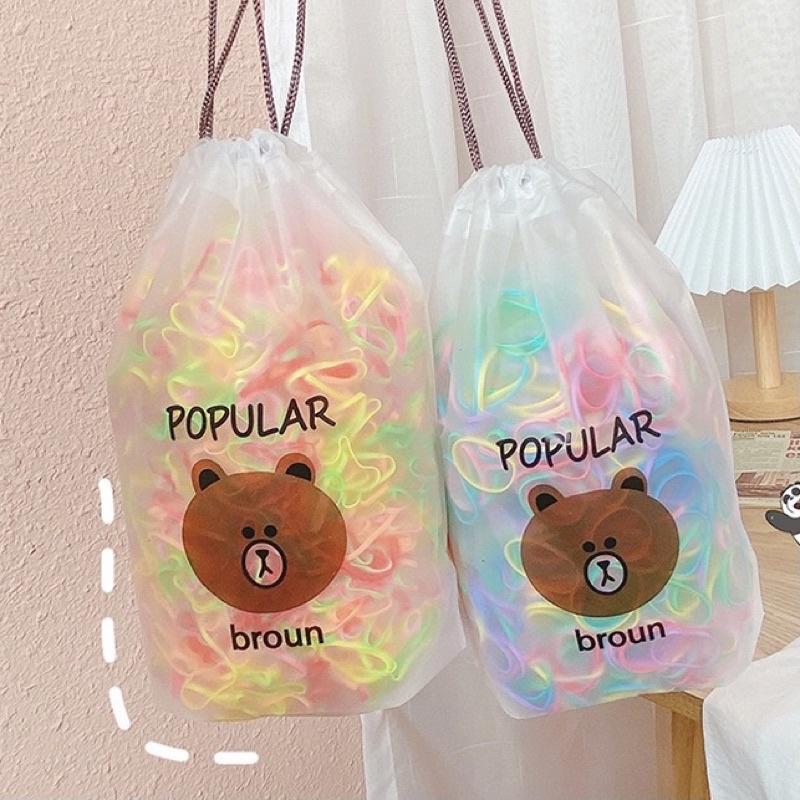 [現貨]兒童不易斷一次性髮圈4000入（贈收納袋）高彈力寶寶髮圈 女童不傷髮橡皮筋-細節圖7