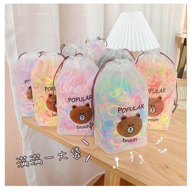 [現貨]兒童不易斷一次性髮圈4000入（贈收納袋）高彈力寶寶髮圈 女童不傷髮橡皮筋-細節圖8