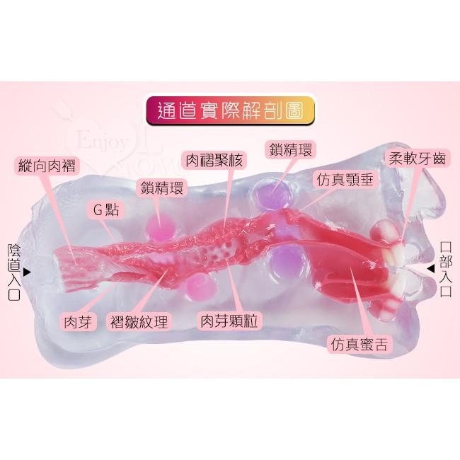 有舌有齒有鼻-口交+陰交雙穴極爽雙頭一體兩用透明彩色自慰器-內置雙鎖精環〔附潤滑液〕｜情趣用品 推薦-細節圖6