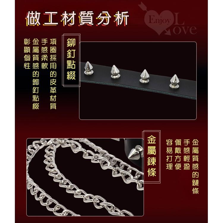 鉚釘皮革項圈+金屬鏈條+花型乳貼 SM組合｜情趣用品 性虐待 SM道具 SM用品 SM配件 SM服飾 SM套裝-細節圖8